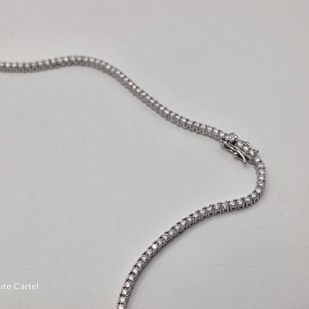 2.5mm 20 Inch Genuine Moissanite Tennis Chain - Picture 4 of 16